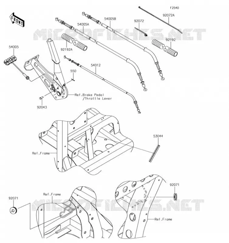 CABLES Kawasaki SSV 820 2019 MULE PRO-FXT  KAF820JKF