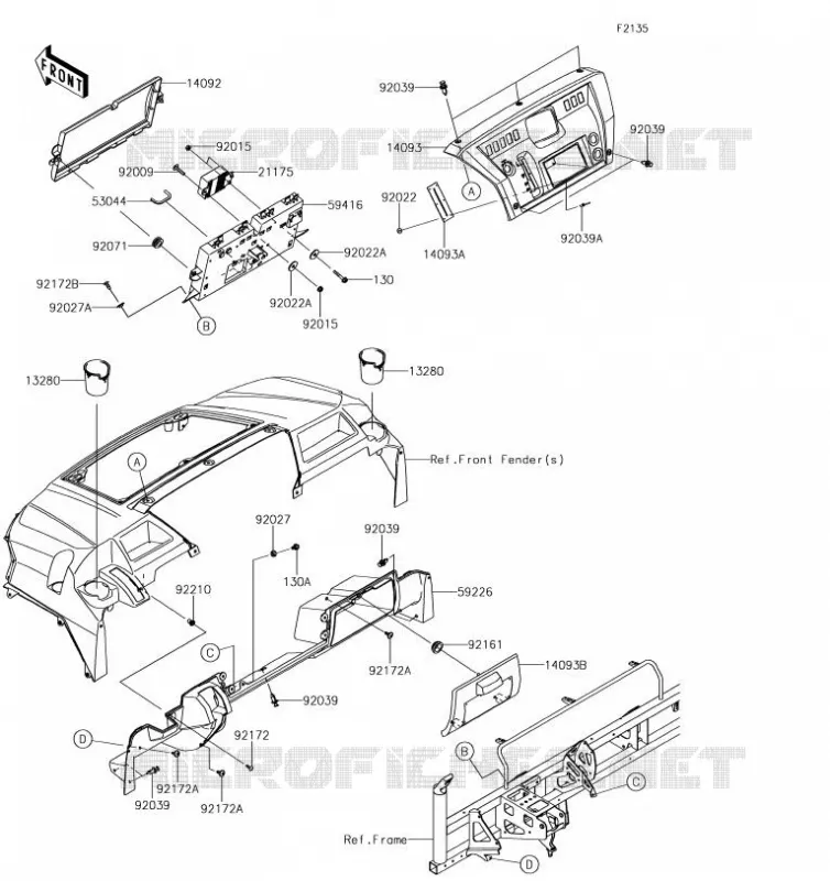 BOITE AVANT Kawasaki SSV 820 2019 MULE PRO-FXR  KAF820KKF