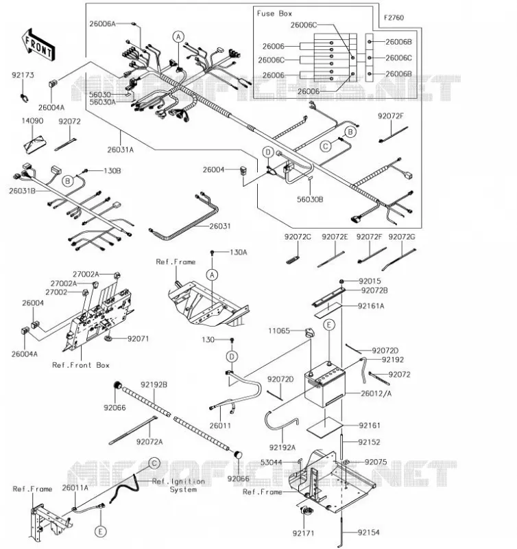 CHASSIS EQUIPMENT ELECTRIQUE Kawasaki SSV 820 2019 MULE PRO-FXR  KAF820KKF
