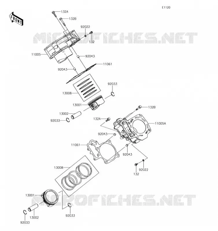 CYLINDRE/PISTON Kawasaki SSV 800 2019 TERYX 4  KRT800FKF