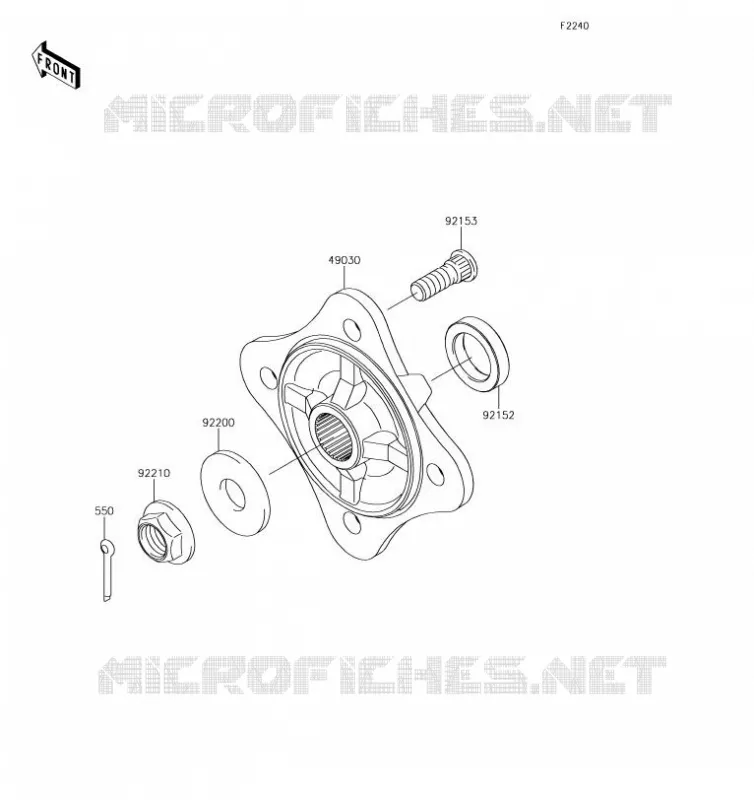 MOYEU ARRIERE/FREIN Kawasaki SSV 800 2019 TERYX 4  KRT800GKF