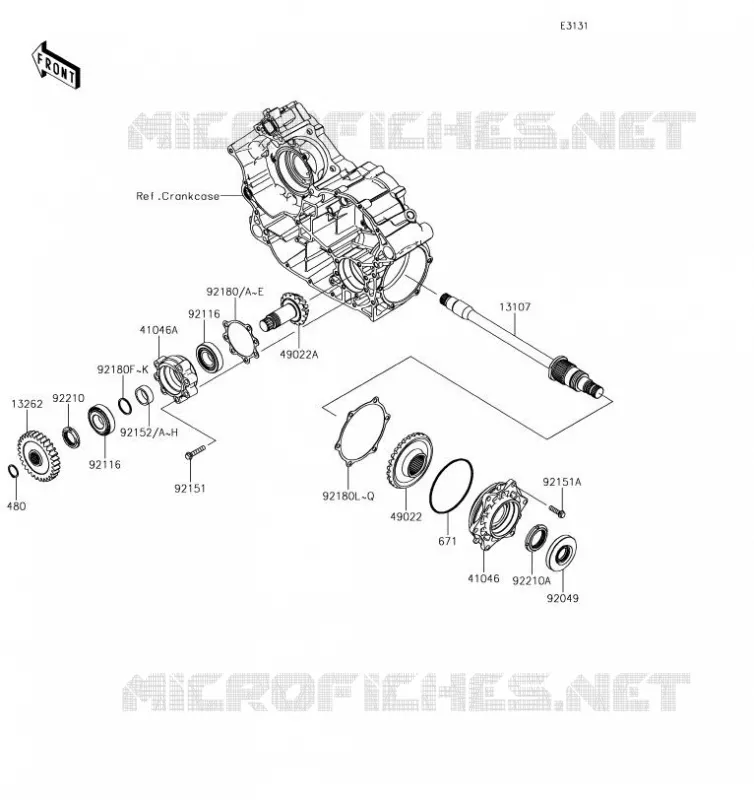 PIGNON CONIQUE AVANT Kawasaki SSV 800 2019 TERYX 4  KRT800GKFA