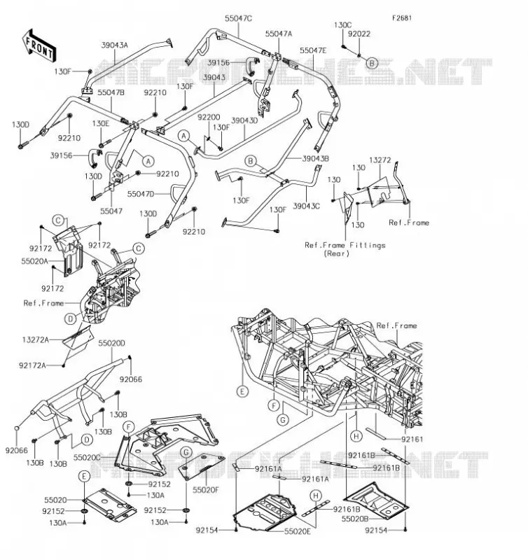 PROTECTION/CHASSIS CAB Kawasaki SSV 800 2019 TERYX 4  KRT800GKFA
