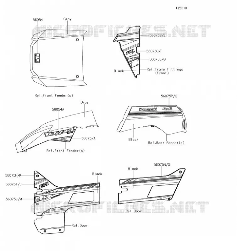 STICKER(GRAY) Kawasaki SSV 800 2019 TERYX 4  KRT800GKFA