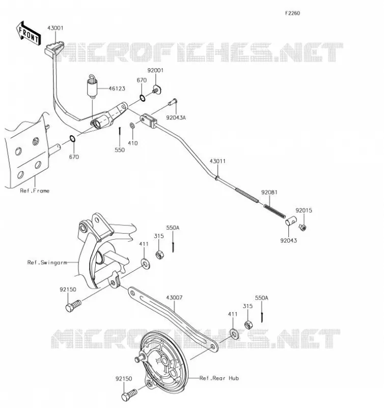 PEDALE DE FREIN Kawasaki TOUT-TERRAIN 110 2019 KLX110  KLX110CKF