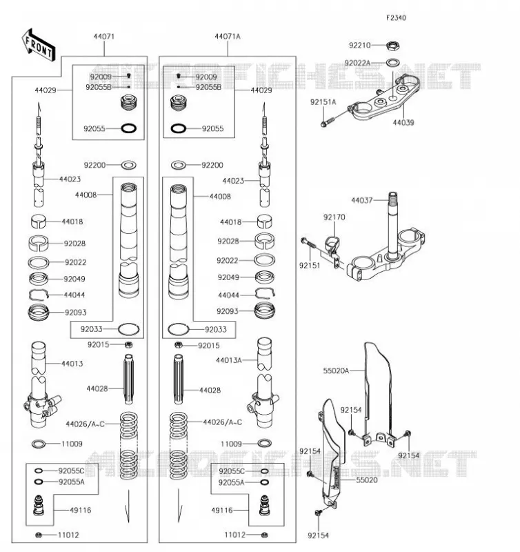 FOURCHE Kawasaki TOUT-TERRAIN 100 2019 KX100  KX100FKF