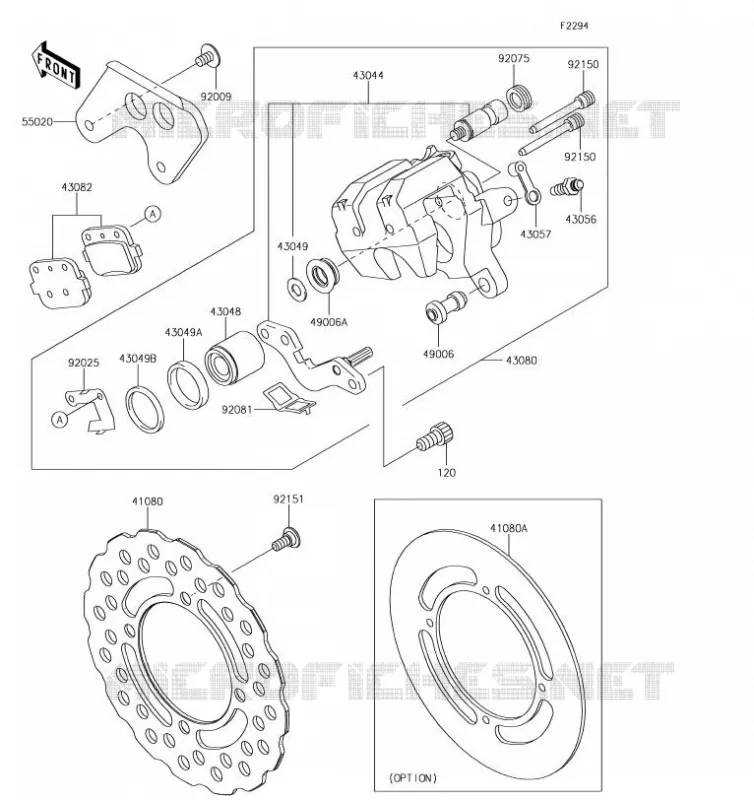 FREIN ARRIERE Kawasaki TOUT-TERRAIN 100 2019 KX100  KX100FKF