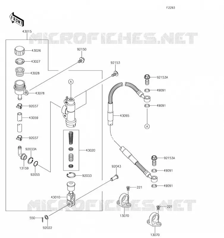 MAITRE CYLINDRE ARRI&Egrave;RE Kawasaki TOUT-TERRAIN 100 2019 KX100  KX100FKF