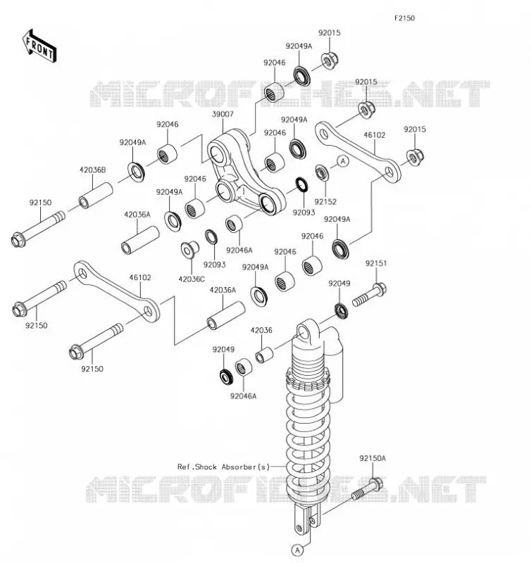 SUSPENSION ARRI&Egrave;RE Kawasaki TOUT-TERRAIN 100 2019 KX100  KX100FKF