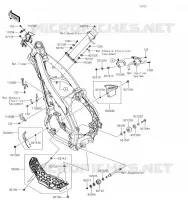 PIECE DE CADRE (COUVERTURE) pour Kawasaki KX250