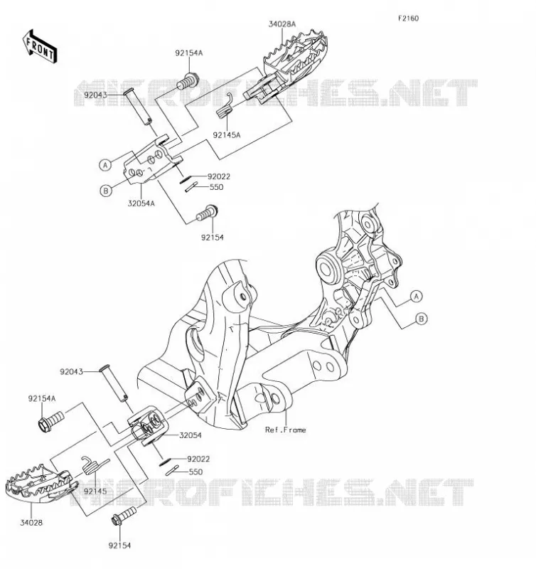 REPOSE PIED Kawasaki TOUT-TERRAIN 250 2019 KX250  KX252AKF