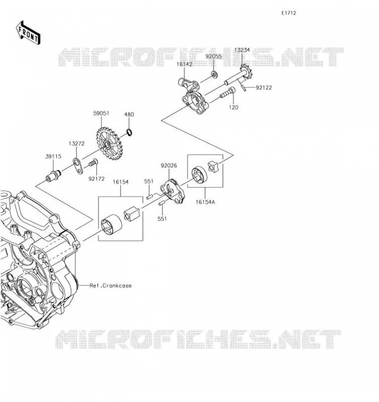 POMPE A HUILE Kawasaki TOUT-TERRAIN 450 2019 KX450  KX450JKF
