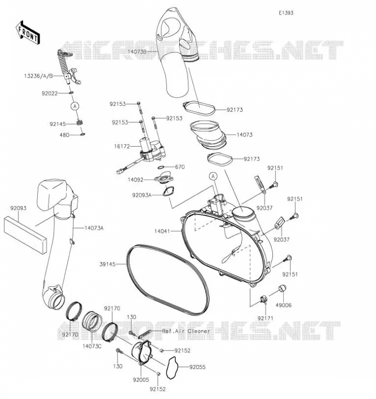 COUVERCLE CONVERTISSEUR Kawasaki QUAD 750 2020 BRUTE FORCE 750 4X4I EPS  KVF750GLF