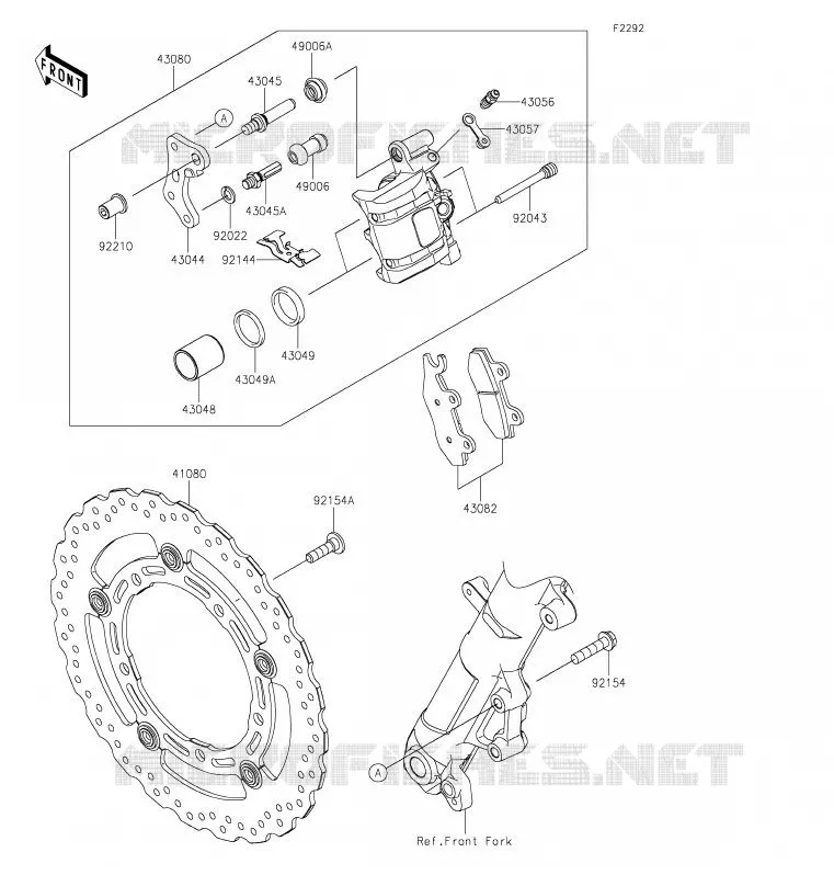 FREIN AVANT Kawasaki MOTOS 400 2020 NINJA 400  EX400GLFA