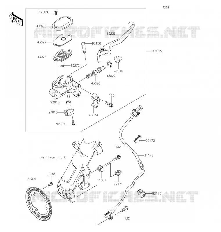 MAITRE CYLINDRE AV Kawasaki MOTOS 400 2020 NINJA 400  EX400GLFA