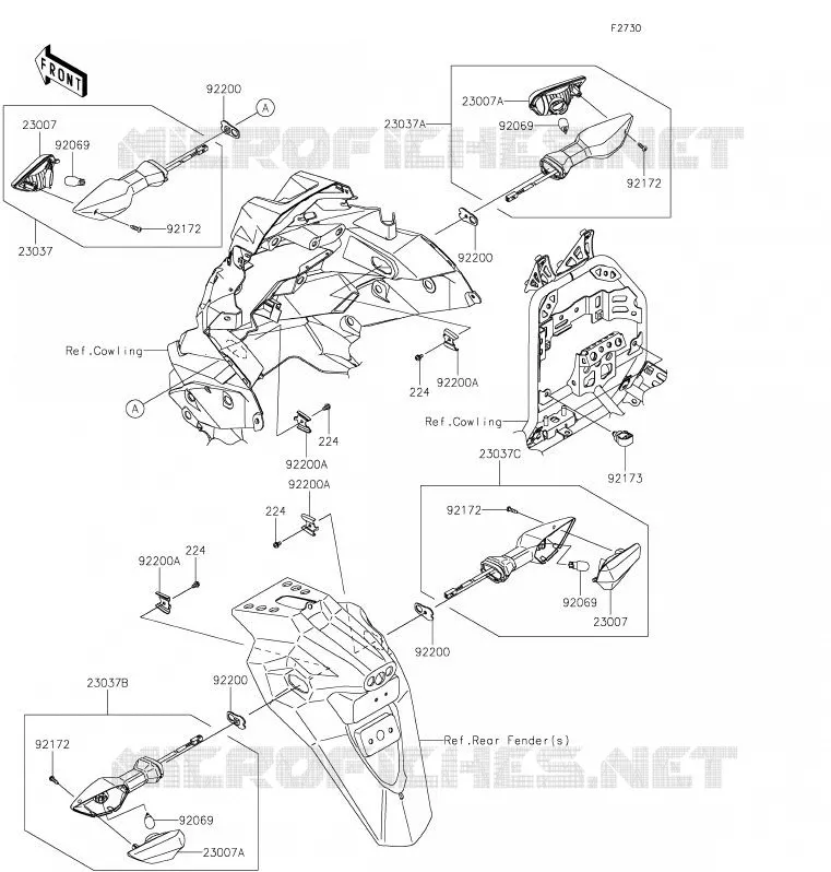 CLIGNOTANTS Kawasaki MOTOS 300 2019 VERSYS-X 300  KLE300CKF