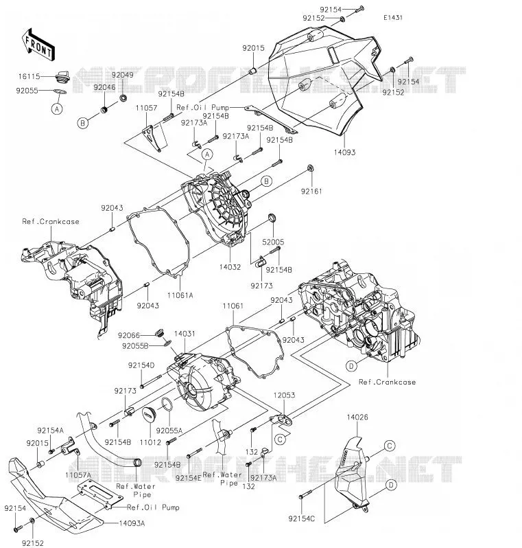 COUVERCLES MOTEUR Kawasaki MOTOS 300 2019 VERSYS-X 300  KLE300CKF