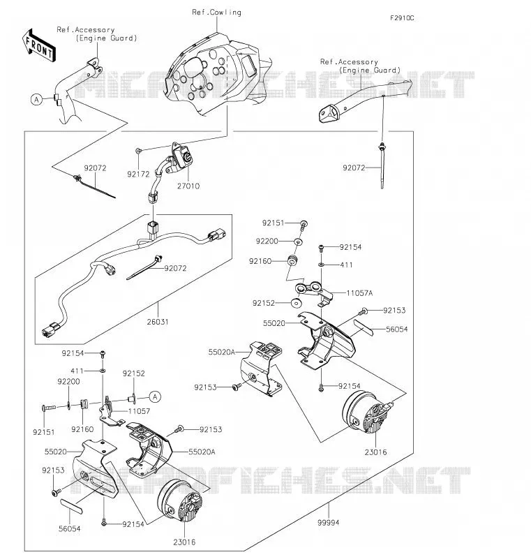 ACCESSOIRE(PHARE ADDITIONEL) Kawasaki MOTOS 300 2019 VERSYS-X 300  KLE300CKFA