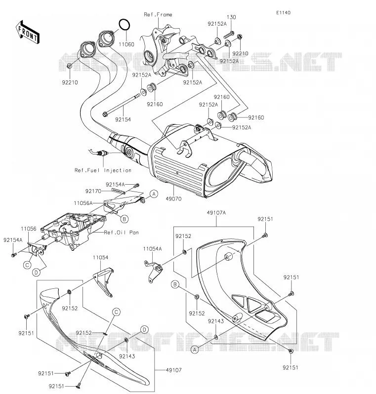 &Eacute;CHAPPEMENT Kawasaki MOTOS 650 2020 VERSYS 650  KLE650FLF