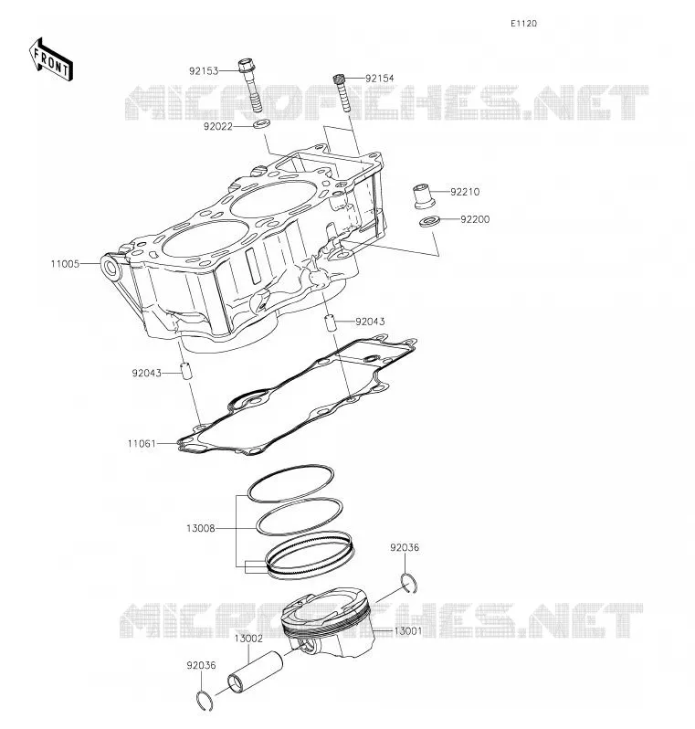 CYLINDRE/PISTON Kawasaki MOTOS 650 2020 VERSYS 650  KLE650FLF
