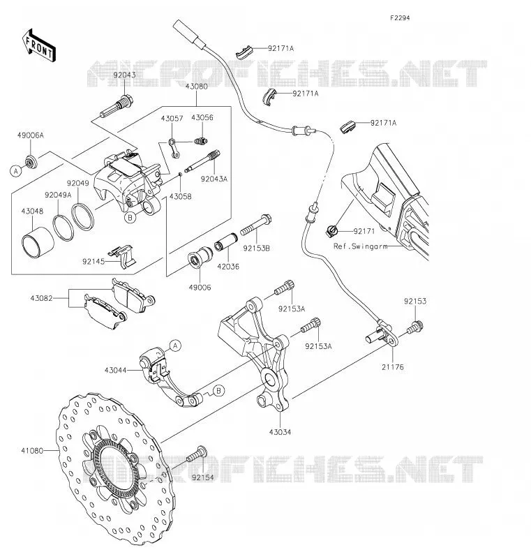 FREIN ARRIERE Kawasaki MOTOS 650 2020 VERSYS 650  KLE650FLF