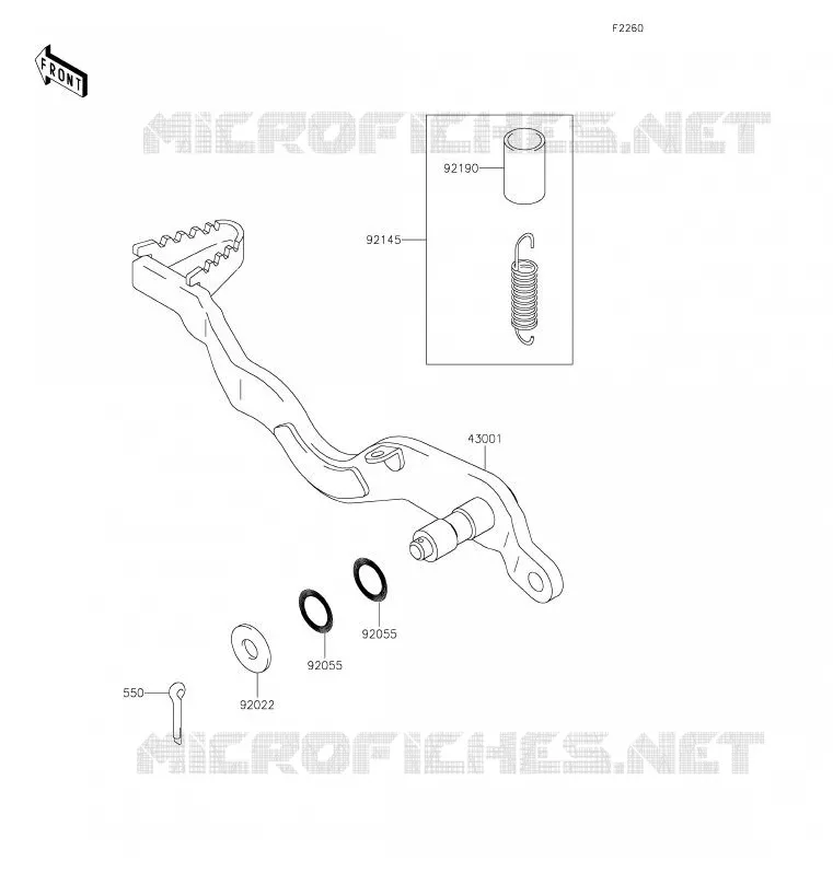 PEDALE DE FREIN Kawasaki MOTOS 250 2020 KLX250  KLX250SLFA