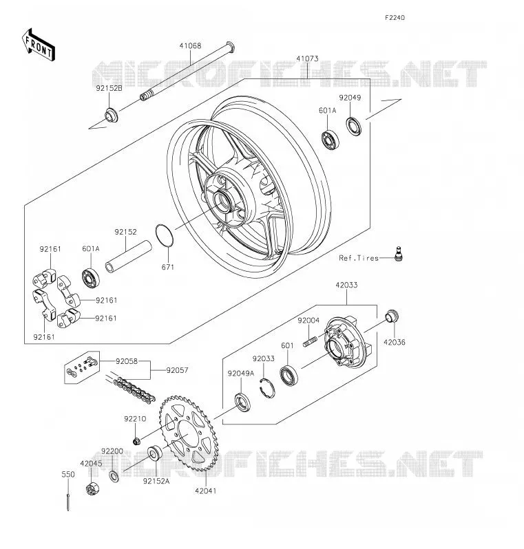MOYEU ARRIERE Kawasaki MOTOS 1000 2020 VERSYS 1000  KLZ1000CLF