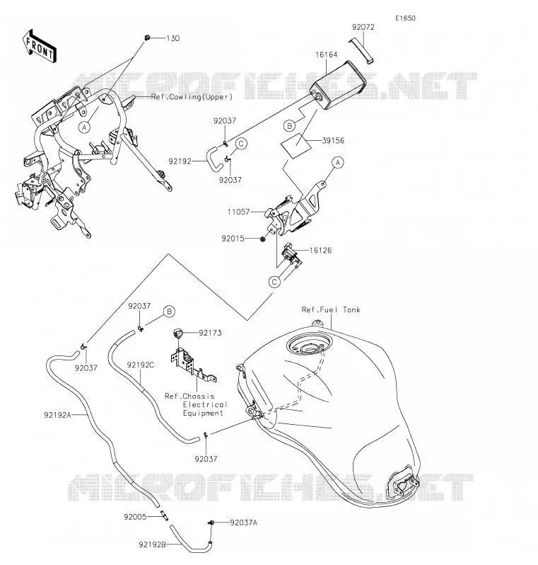SYSTEME D'EVAPORATION CARBURANT Kawasaki MOTOS 1000 2020 VERSYS 1000  KLZ1000CLF