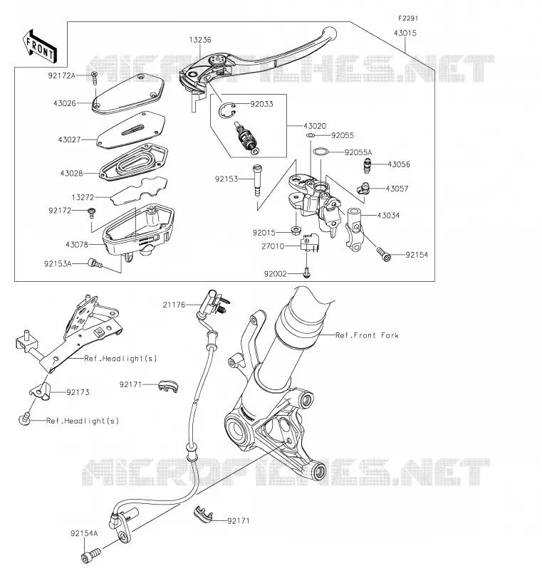 MAITRE CYLINDRE AV Kawasaki MOTOS 1000 2020 Z1000  ZR1000HLF