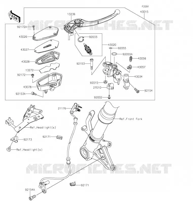 MAITRE CYLINDRE AV Kawasaki MOTOS 1000 2020 Z1000 R EDITION  ZR1000JLF