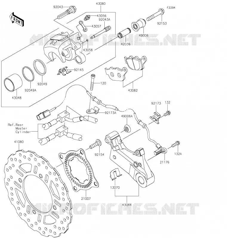 FREIN ARRIERE Kawasaki MOTOS 900 2020 Z900  ZR900FLF