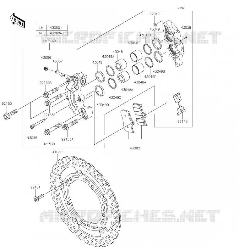 FREIN AVANT Kawasaki MOTOS 900 2020 Z900  ZR900FLF