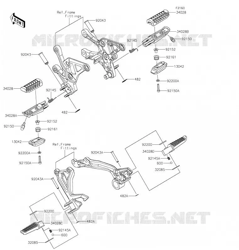 REPOSE PIED Kawasaki MOTOS 900 2020 Z900  ZR900FLF