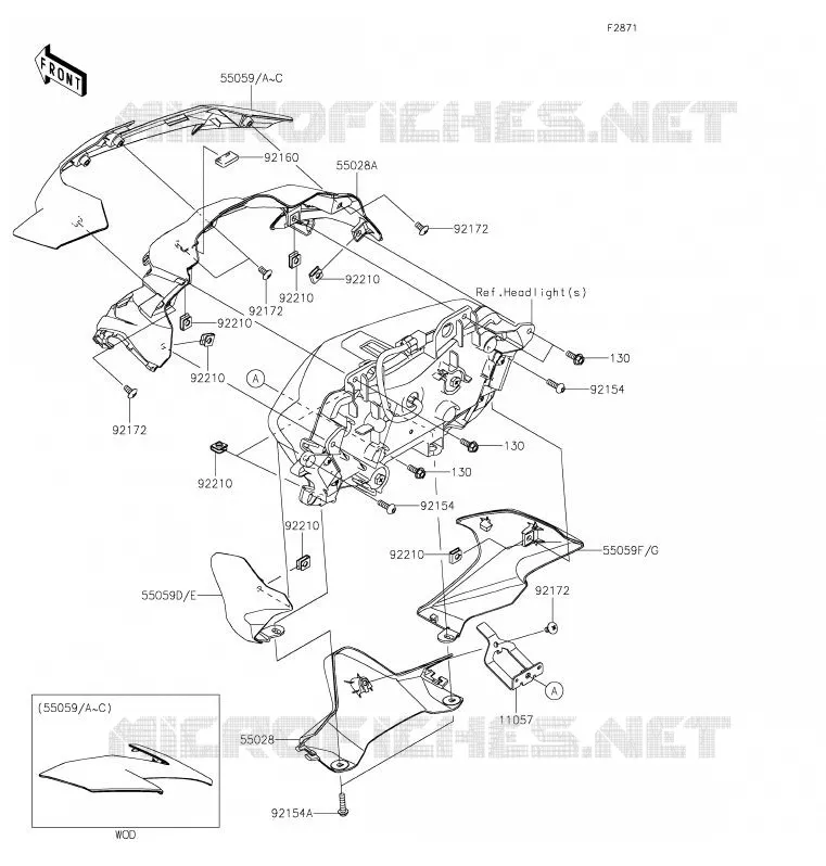 CARENAGE Kawasaki MOTOS 900 2020 Z900  ZR900HLF