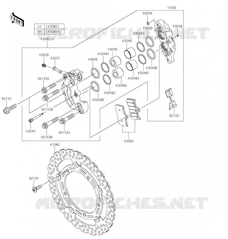 FREIN AVANT Kawasaki MOTOS 900 2020 Z900  ZR900HLF