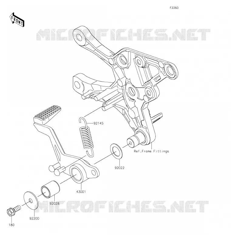 PEDALE DE FREIN Kawasaki MOTOS 900 2020 Z900  ZR900HLF