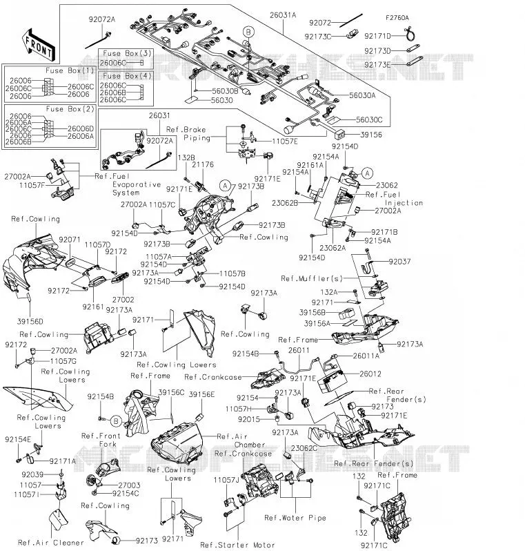 CHASSIS EQUIPMENT ELECTRIQUE Kawasaki MOTOS 1000 2020 NINJA H2 SX  ZX1002ALF