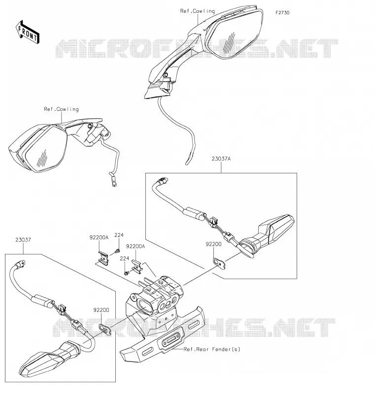 CLIGNOTANTS Kawasaki MOTOS 1000 2020 NINJA H2 SX  ZX1002ALF
