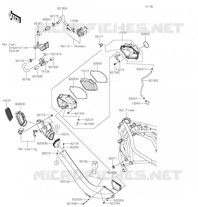 FILTRE A AIR Kawasaki MOTOS 1000 2020 NINJA H2 SX  ZX1002ALF
