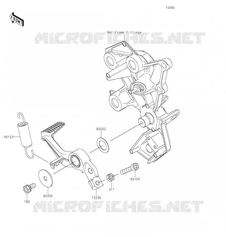 PEDALE DE FREIN Kawasaki MOTOS 1000 2020 NINJA H2 SX  ZX1002ALF