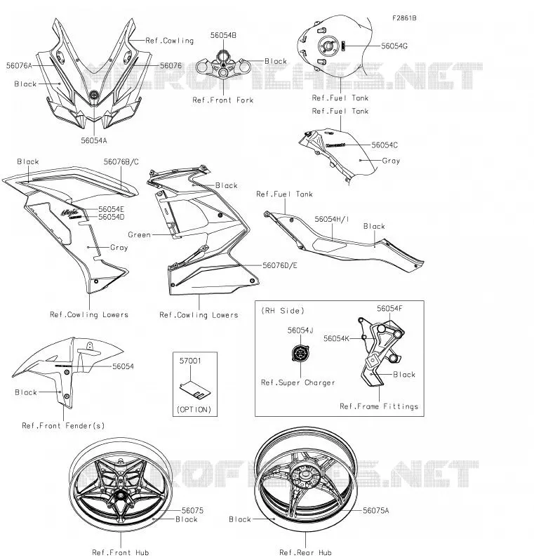 STICKER(GRAY) Kawasaki MOTOS 1000 2020 NINJA H2 SX SE  ZX1002BLF