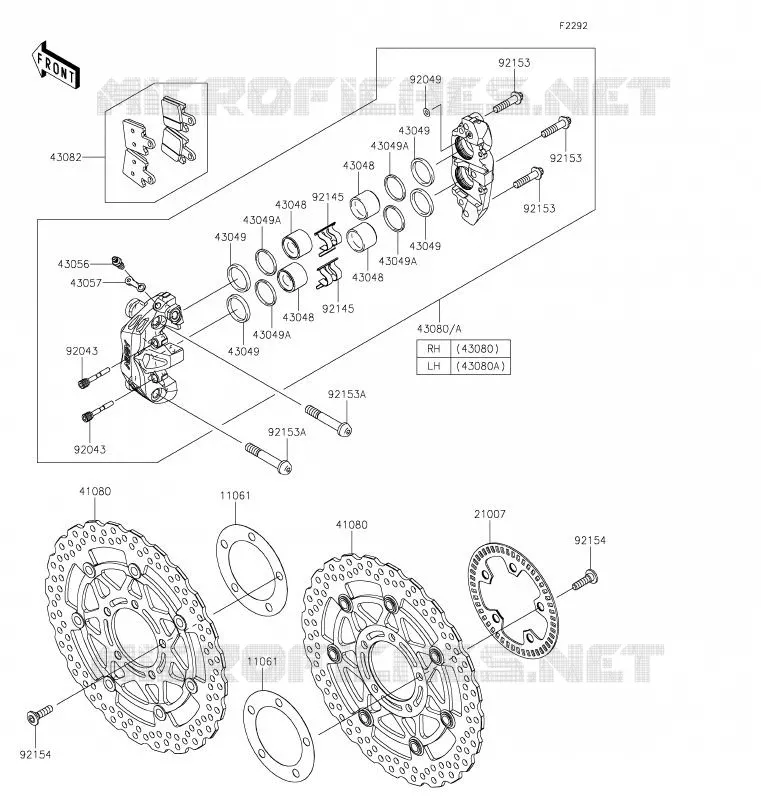FREIN AVANT Kawasaki MOTOS 1400 2020 ZZR1400  ZX1400HLF