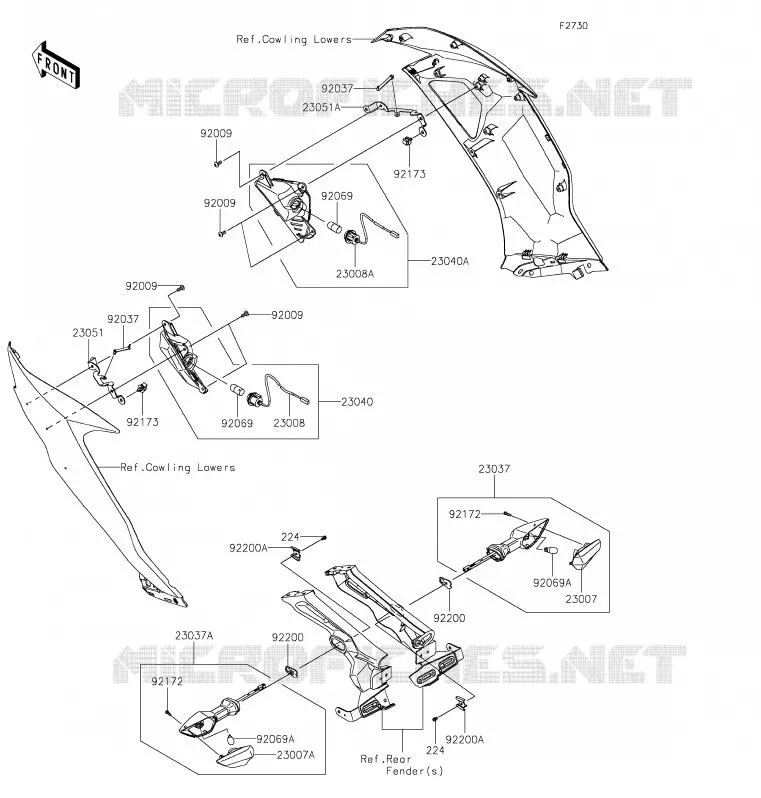 CLIGNOTANTS Kawasaki MOTOS 600 2020 NINJA ZX-6R  ZX636HLF