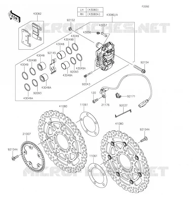 FREIN AVANT Kawasaki MOTOS 600 2020 NINJA ZX-6R  ZX636HLF