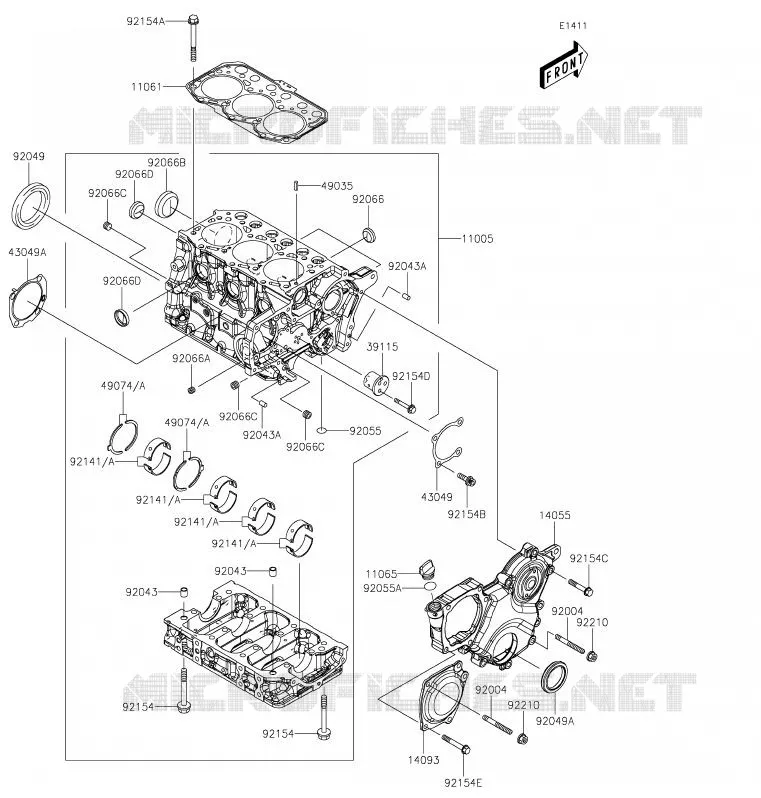 CARTER MOTEUR(S) Kawasaki SSV 1000 2020 MULE PRO-DXT  KAF1000BLF