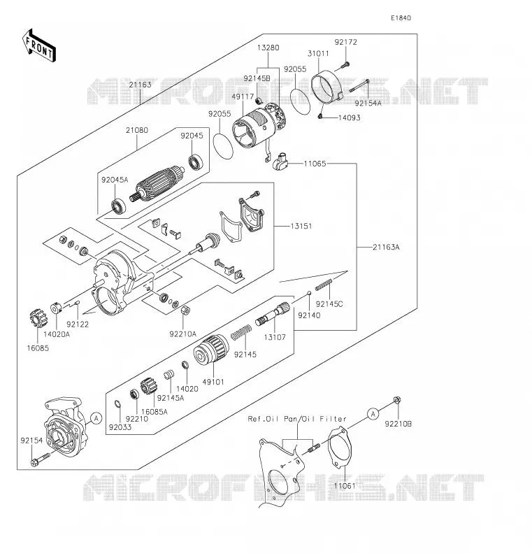 D&Eacute;MARREUR Kawasaki SSV 1000 2020 MULE PRO-DXT  KAF1000BLF