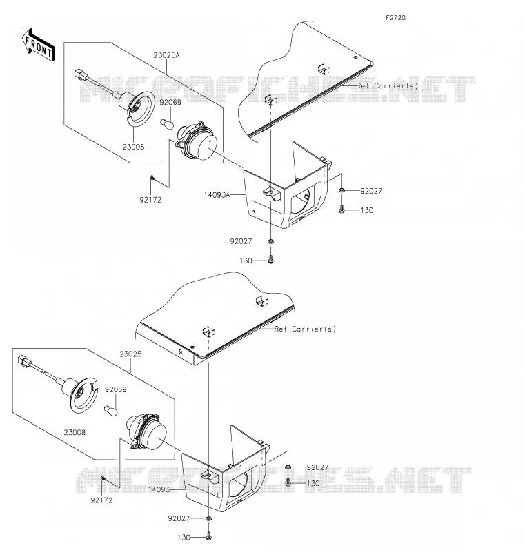 FEUX ARRI&Egrave;RE(S) Kawasaki SSV 1000 2020 MULE PRO-DXT  KAF1000BLF