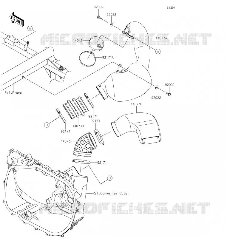 FILTRE A AIR - CONVERTISSEUR Kawasaki SSV 1000 2020 MULE PRO-DXT  KAF1000BLF