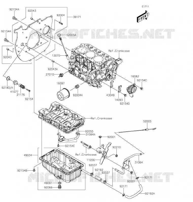 CARTER INF/FILTRE &Agrave; HUILE Kawasaki SSV 1000 2020 MULE PRO-DXT  KAF1000BLF