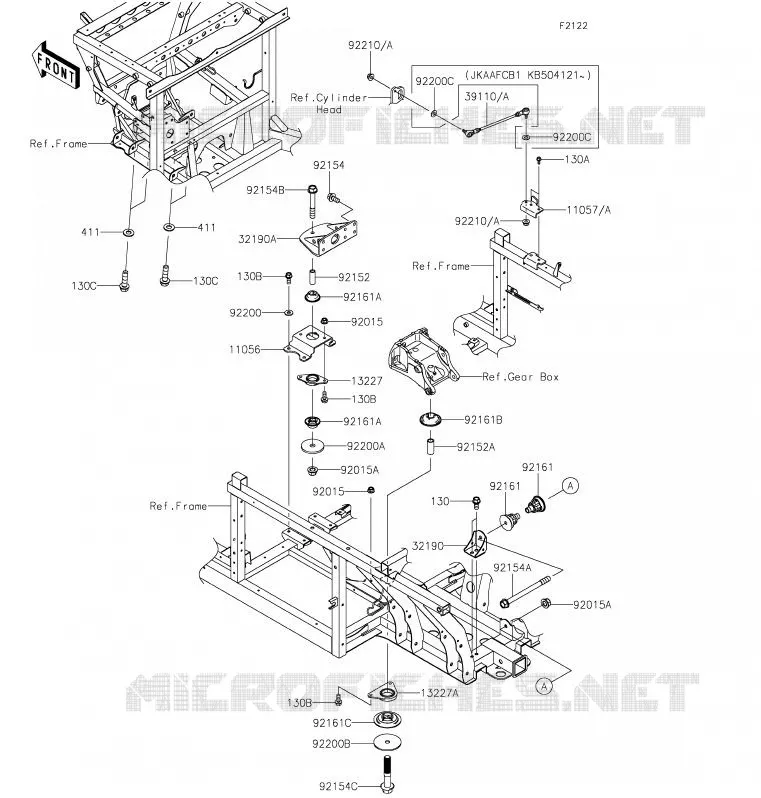 SUPPORT MOTEUR Kawasaki SSV 1000 2020 MULE PRO-DXT  KAF1000BLF